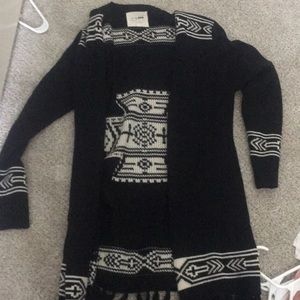 Aztec patterned black and white cardigan